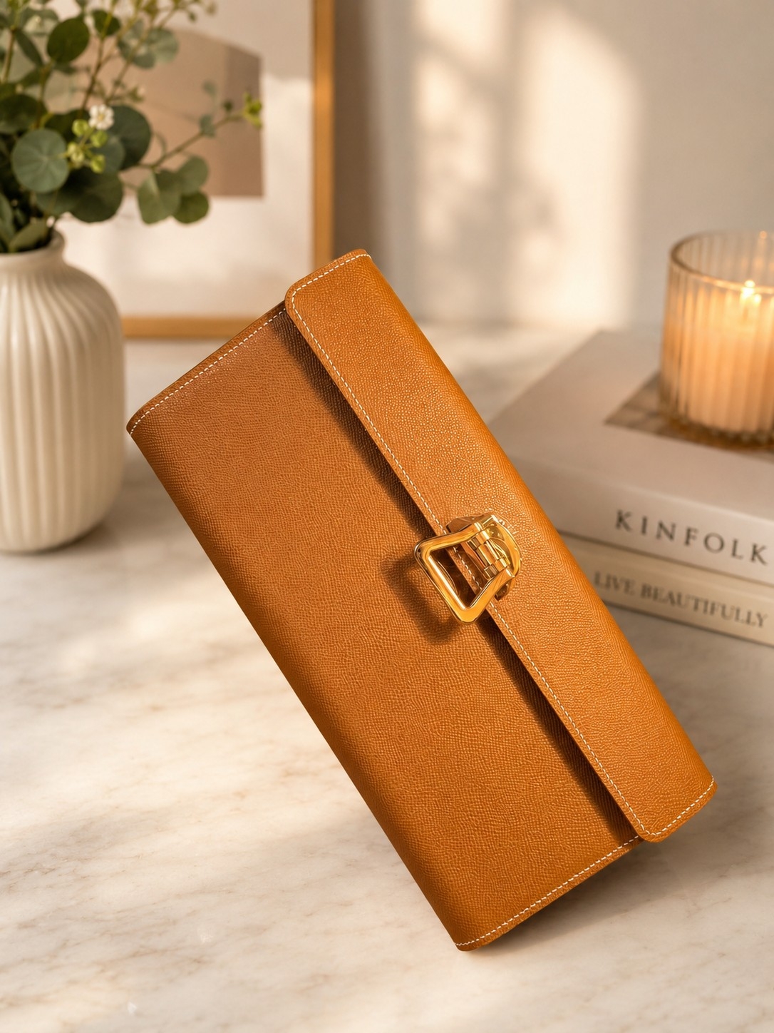 Luxe East West Clutch Epsom Leather